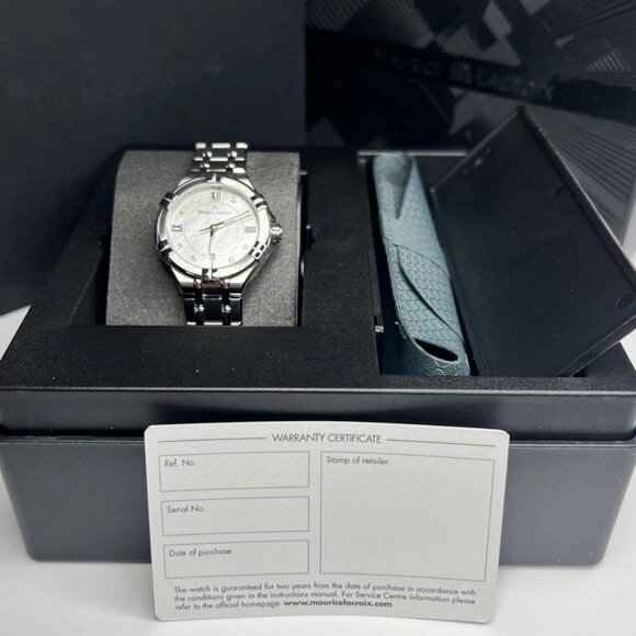 30mm Maurice Lacroix AI1004-SS002-170-1 Aikon Mother of Pearl Quartz Date Watch - Picture 11 of 12